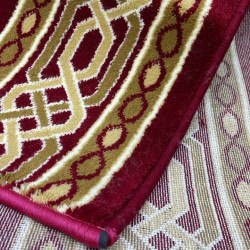 ممر ملكي رسمي اكريليك خيط مبروم فرش درج برواز لون احمر عرض 100 سم