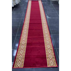 ممر ملكي رسمي اكريليك خيط مبروم فرش درج برواز لون احمر عرض 100 سم