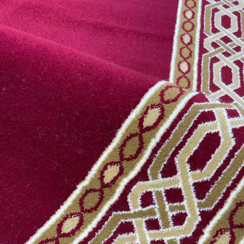 ممر ملكي رسمي اكريليك خيط مبروم فرش درج برواز لون احمر عرض 125 سم ممر ملكي رسمي اكريليك خيط مبروم فرش درج برواز لون احمر عرض 125 سم