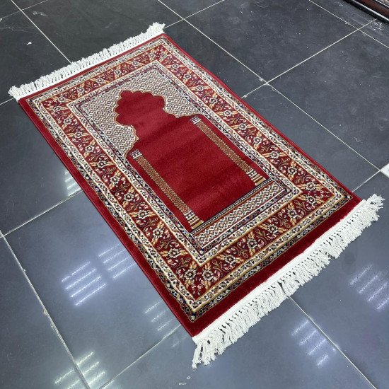 Luxury Turkish prayer rug Antalya 3370C red 75*120