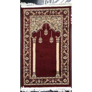 Luxury Turkish prayer rug Antalya 3370C red 75*120