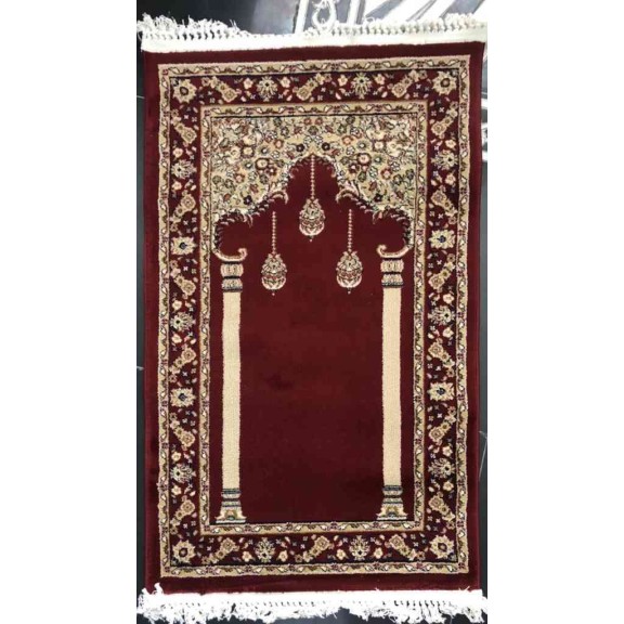 Luxury Turkish prayer rug Antalya 3370C red 75*120