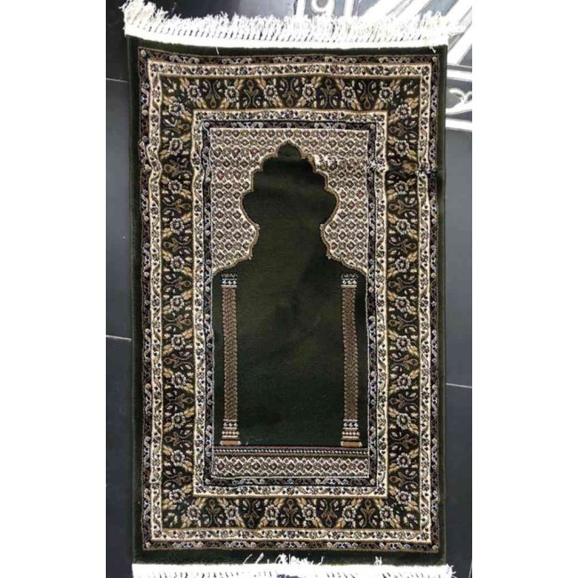 Luxury Turkish prayer rug Antalya 3370C green size 75*120 cm