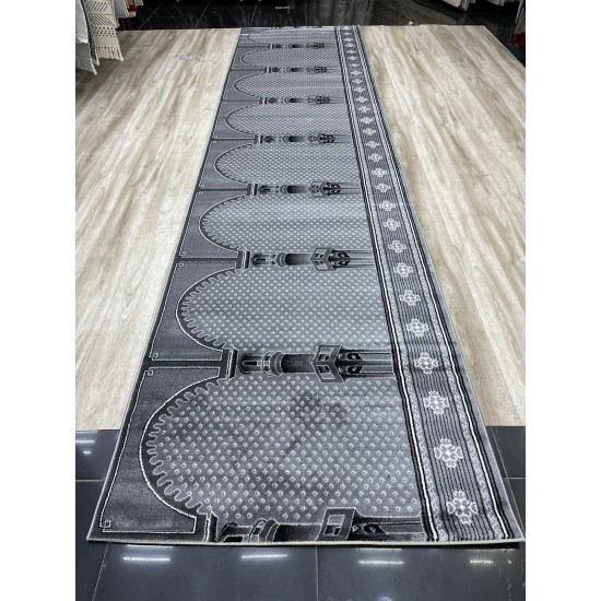 Alfombras de oración mihrab turcas SC116 gris tamaño 125*1000