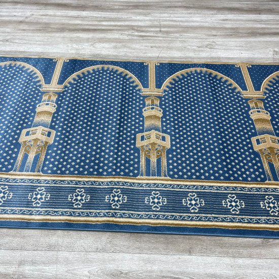 Alfombras de oración mihrab turcas SC116 cian tamaño 125*1000