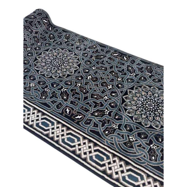 Andalusian Turkish prayer rug navy size 125*1000 cm