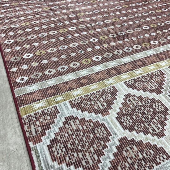 Kyona Turkish carpet bohemian pattern 05068B red color