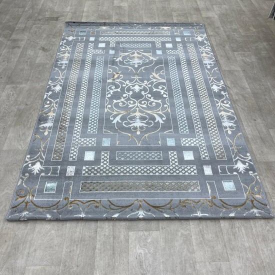 Turkish carpet Silhouette pattern No 04917B a modern and distinctive pattern dark gray color