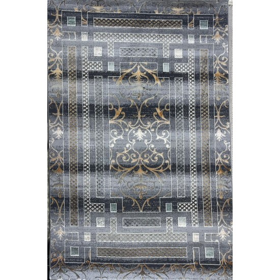 Turkish carpet Silhouette pattern No 04917B a modern and distinctive pattern dark gray color