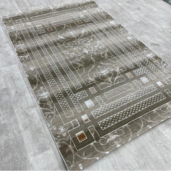 Turkish carpet Silhouette pattern No 04917B a modern and distinctive pattern brown color