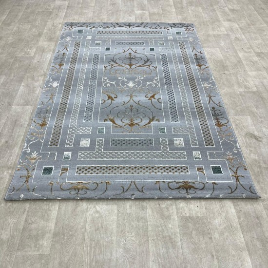 Turkish carpet Silhouette pattern No 04917B a modern and distinctive pattern dark gray color