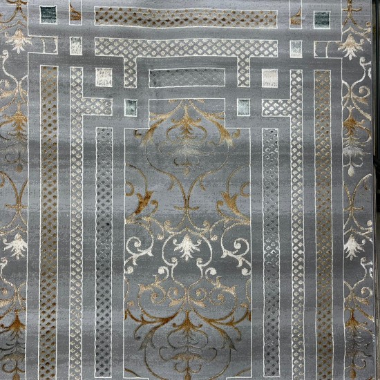 Turkish carpet Silhouette pattern No 04917B a modern and distinctive pattern dark gray color