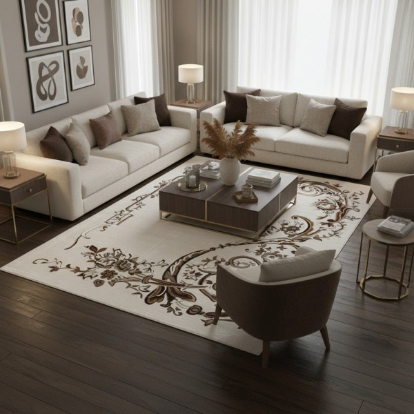 JANAN Turkish Modern Rugs S1014 CREAM size 150*220