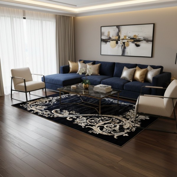 JANAN Turkish Modern Rugs S1014 NAVY size 250*350