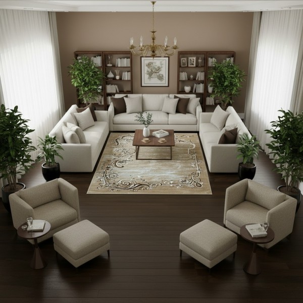 JANAN Turkish Modern Rugs S1014 VIZON size 100*300