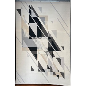 سجاد المصممين لونك تركي A0058 كريم غامق اسود مقاس 150*220