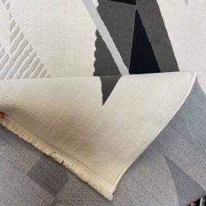 سجاد المصممين لونك تركي A0058 كريم غامق اسود مقاس 50*80