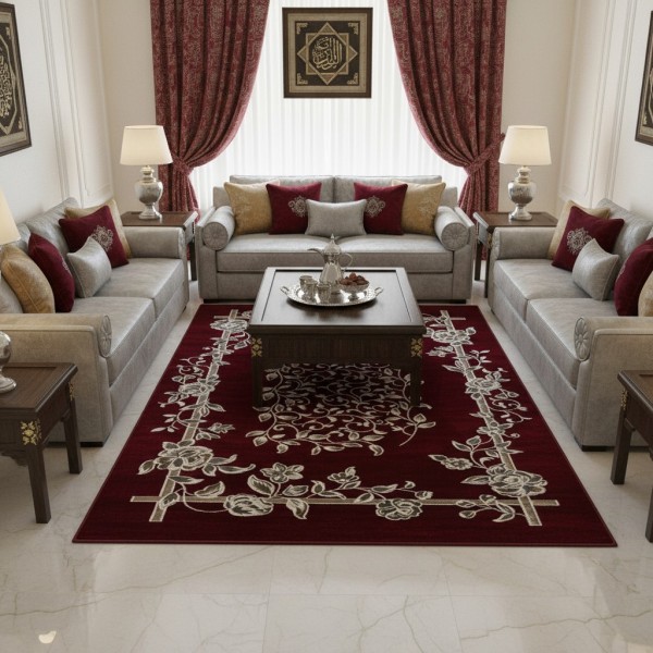 MALMO Turkish classic Rugs S1019 BURGUNDY size 250*350