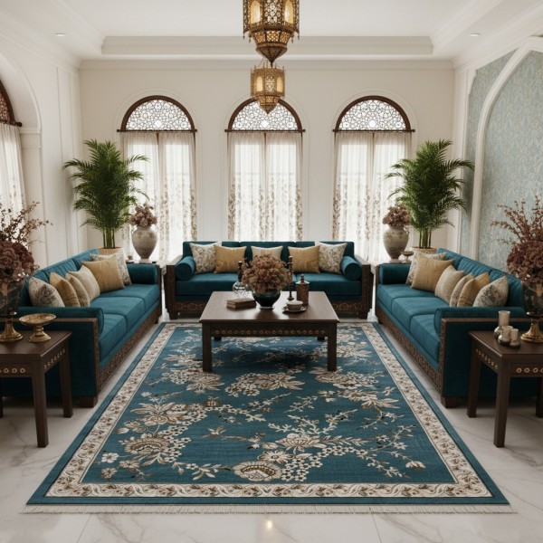 MALMO Turkish classic Rugs S1020 blue size 80*150