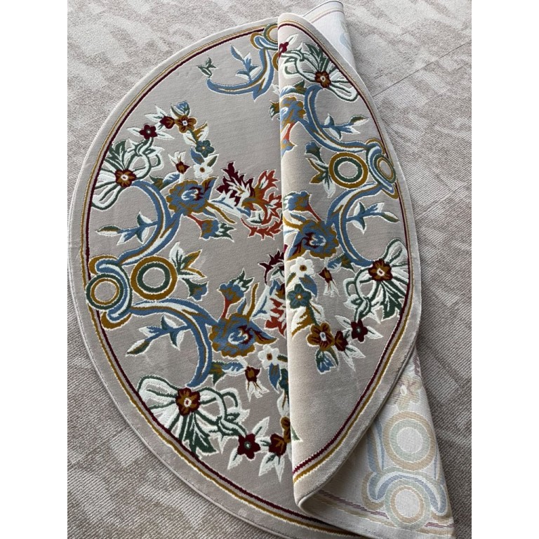 Turkish Super German Carpet F498A Beige Round Size 150*150