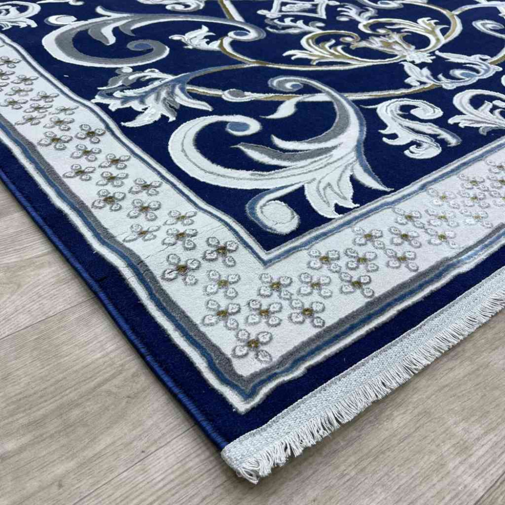 سجاد شرقي تاج نقش ايراني تركي 36023A كحلي مقاس 100*200