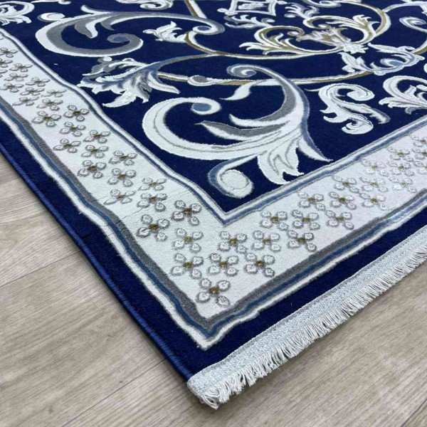 Taj Iranian Turkish Engraving Oriental Rug 36023A Navy 300*400