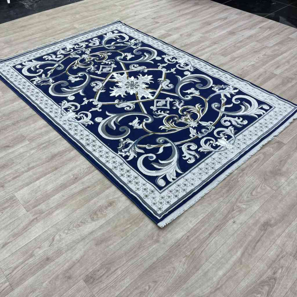 سجاد شرقي تاج نقش ايراني تركي 36023A كحلي مقاس 100*200