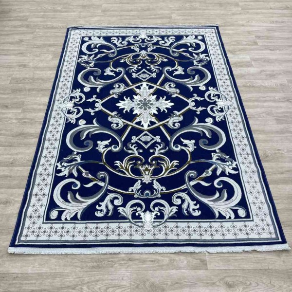 Taj Iranian Turkish Engraving Oriental Rug 36023A Navy 300*400