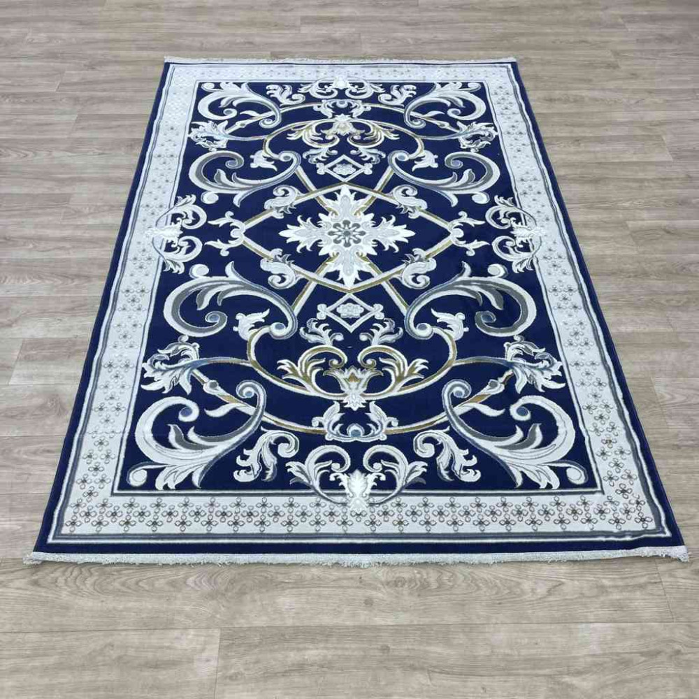 سجاد شرقي تاج نقش ايراني تركي 36023A كحلي مقاس 100*200