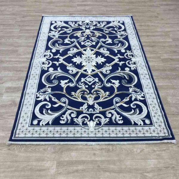 Taj Iranian Turkish Engraving Oriental Rug 36023A Navy 300*400