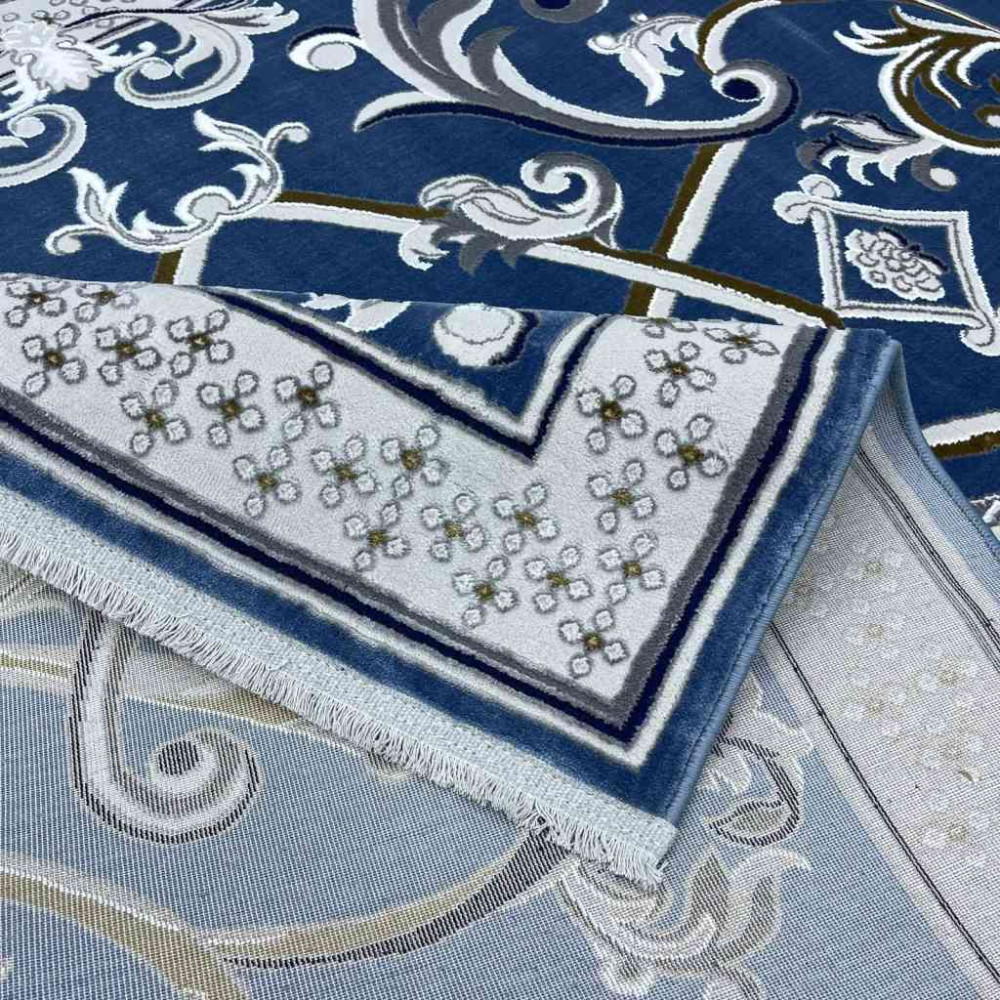 سجاد شرقي تاج نقش ايراني تركي 36023A سماوي مقاس 400*500