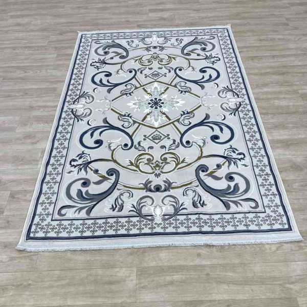 Taj Iranian Turkish Engraving Oriental Rug 36023A Light grey Size 250*350