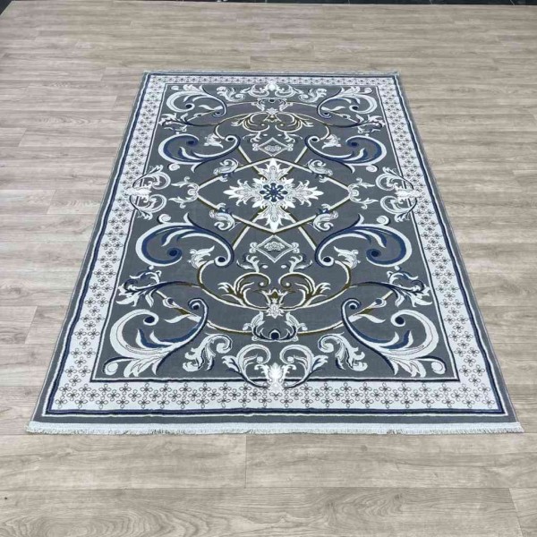 Taj Iranian Turkish Engraving Oriental Rug 36023A Gray 400x500