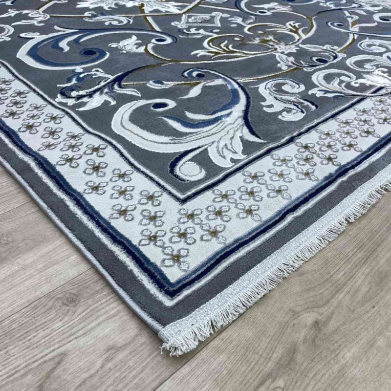 سجاد شرقي تاج نقش ايراني تركي 36023A رصاصي مقاس 100*200