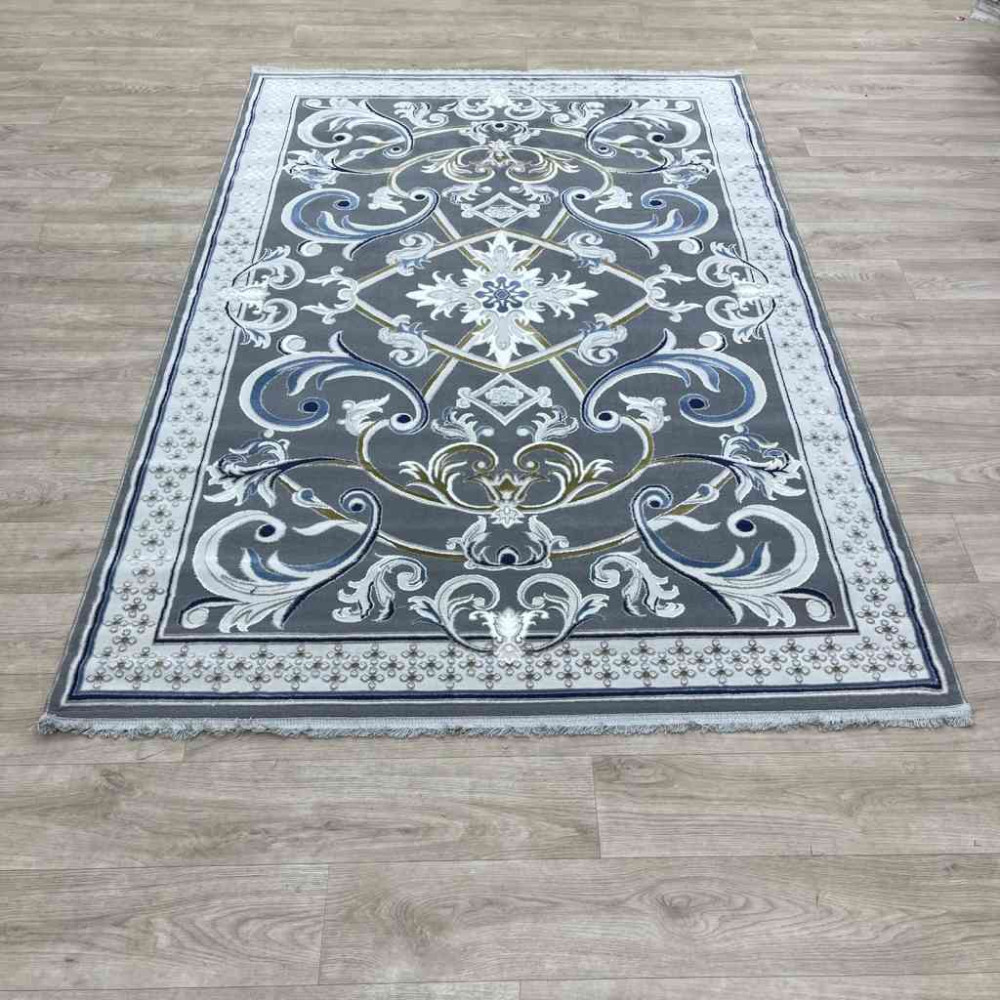 سجاد شرقي تاج نقش ايراني تركي 36023A رصاصي مقاس 400*500