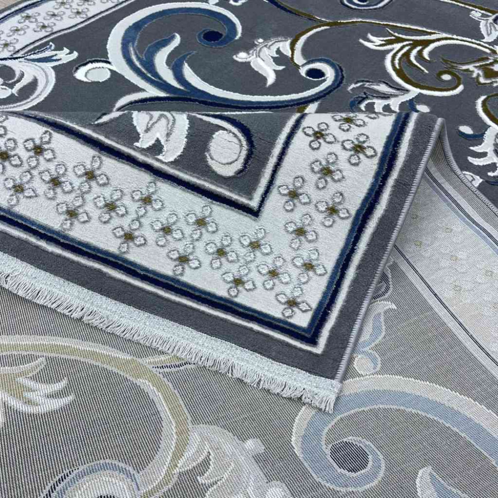 سجاد شرقي تاج نقش ايراني تركي 36023A رصاصي مقاس 400*500