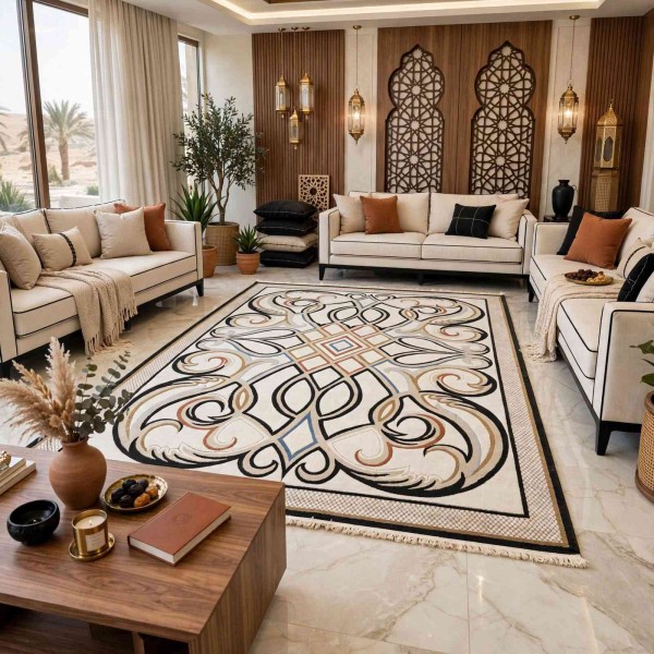 Turkish rug Wardah French pattern AL194A CREAM ANTHRACT size 300*400