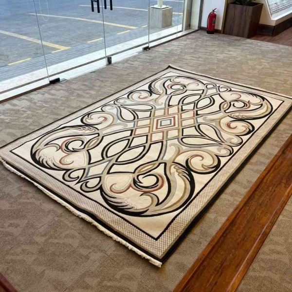 Turkish rug Wardah French pattern AL194A CREAM ANTHRACT size 300*400