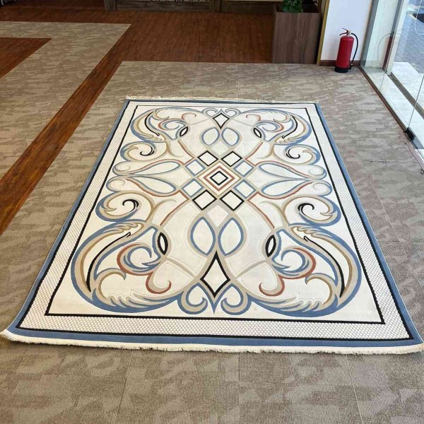 Turkish rug Wardah French pattern AL194A CREAM blue size 250*350
