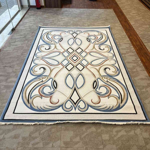 Turkish rug Wardah French pattern AL194A CREAM blue size 250*350