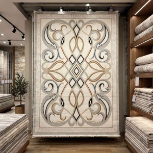 Turkish rug Wardah French pattern AL194A CREAM gray size 80*150