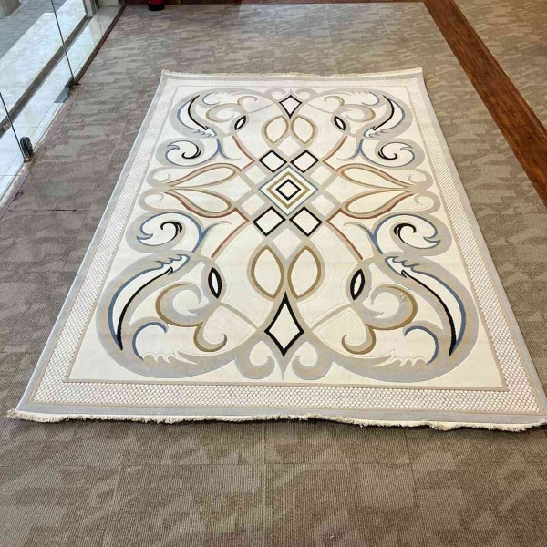 Turkish rug Wardah French pattern AL194A CREAM gray size 80*150
