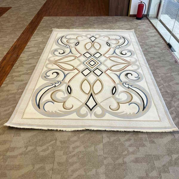 Turkish rug Wardah French pattern AL194A CREAM gray size 80*150
