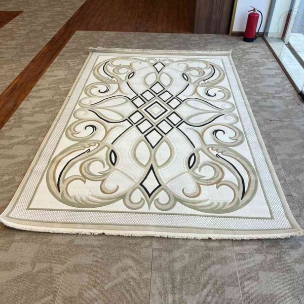 Turkish rug Wardah French pattern AL194A CREAM green size 400*500