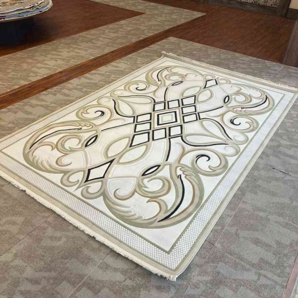 Turkish rug Wardah French pattern AL194A CREAM green size 400*500