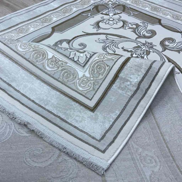 Serenity Turkish carpet Iranian 36235 light gray cream size 250*350