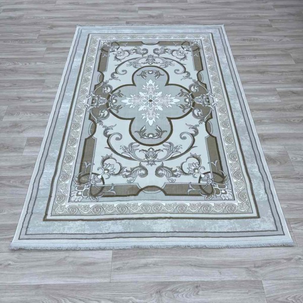 Serenity Turkish carpet Iranian 36235 light gray cream size 250*350