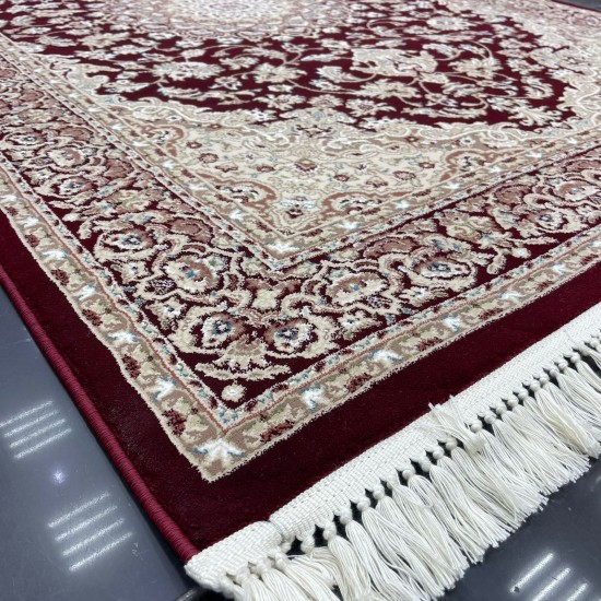 Al Baha Classic Thick Soft Turkish Carpet 3403D Burgundy Red Size 250*350