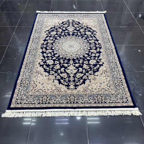 Türkiye Al Baha Classic Thick Soft Carpet 3403D Navy Size 400*600