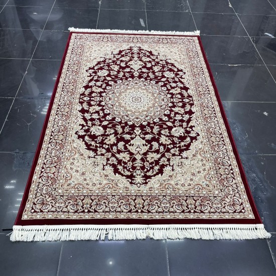 Türkiye Al Baha Classic Thick Soft Carpet 3403D Burgundy Red Size 150*230